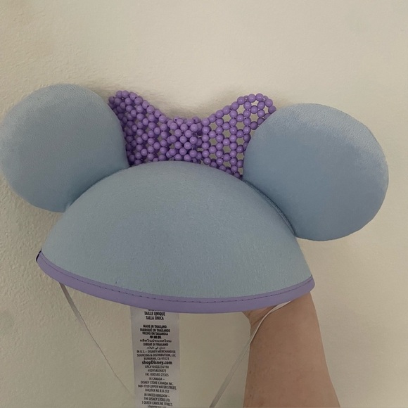 Disney Ears Parks 2023 Minnie Mouse Purple Foam Beaded Ear Hat New Tags - Picture 3 of 4